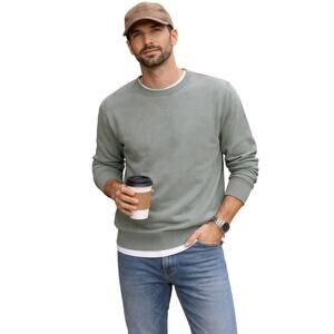 J.Crew Crewneck Sweatshirt Green Reimagined Cotton Fleece Size M